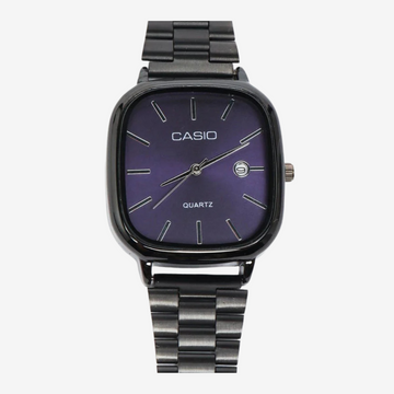 Casio LTP-E117D Unisex Watch Purple Dial Black Stainless Steel Strap High Quality