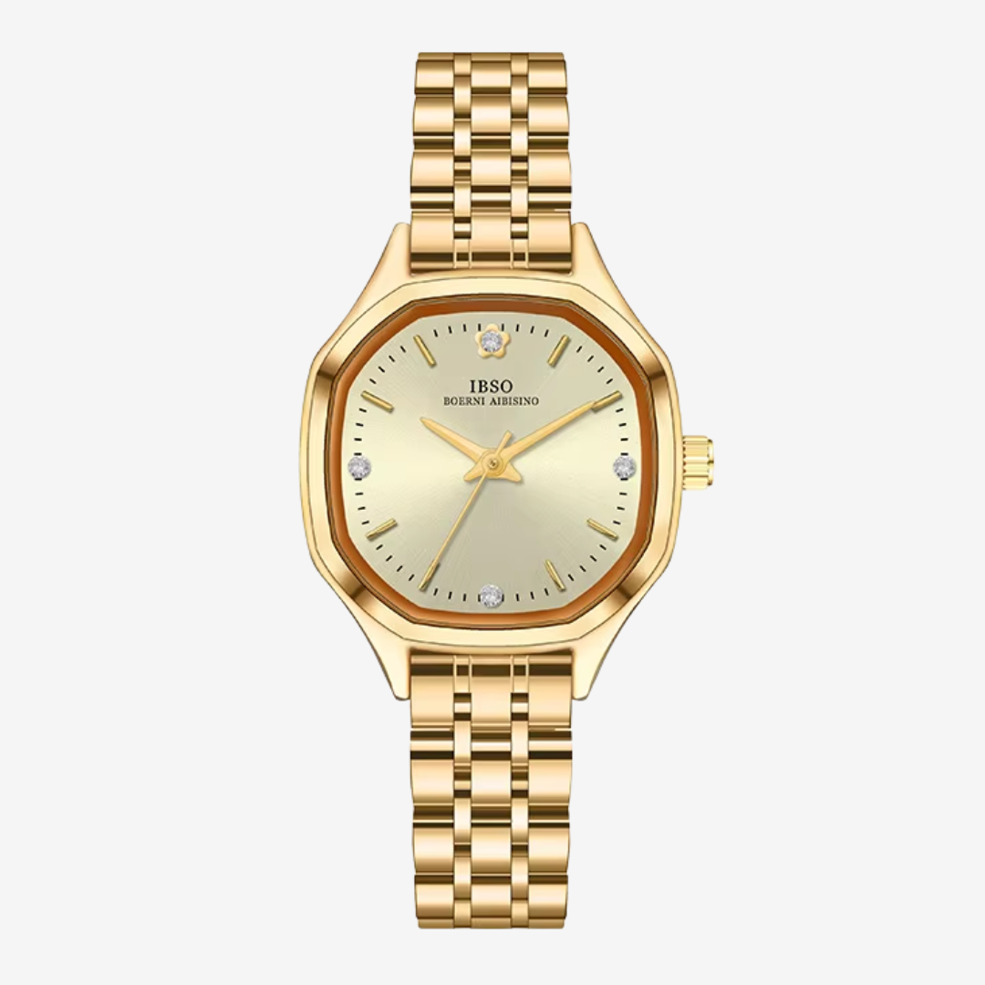 IBSO Original Women's Octagonal Watch – Japanese Movement, Gold Stainless Steel Elegant Design