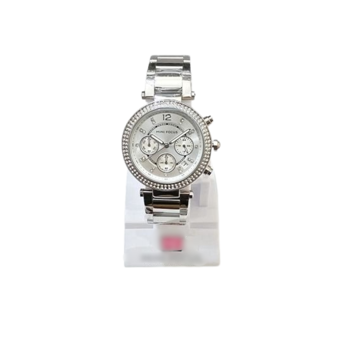 Mini Focus MF0497L.06 Original Women’s Watch – 39mm Silver Stainless Steel, Chronograph & Date Display