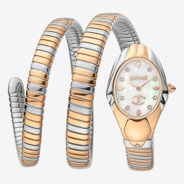 Just Cavalli Women’s Watch – JC1L248M0075, 34mm, Silver & Rose Gold, Original