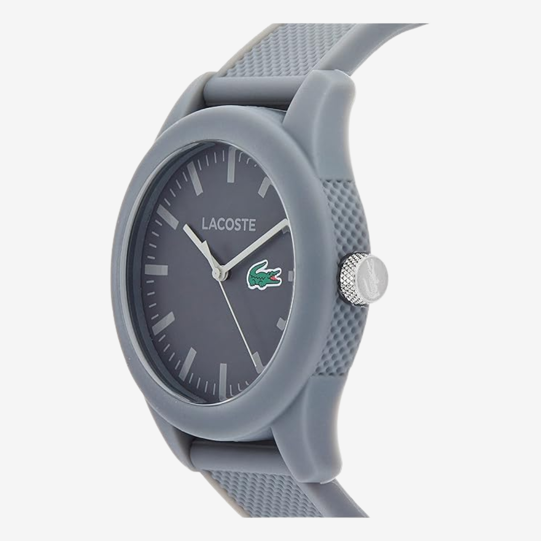 Lacoste Men's Lacoste.12.12 -Quartz Watch with Silicone Strap, Grey,High Quality