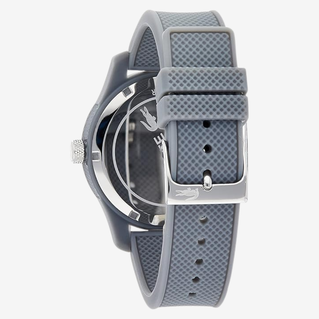 Lacoste Men's Lacoste.12.12 -Quartz Watch with Silicone Strap, Grey,High Quality