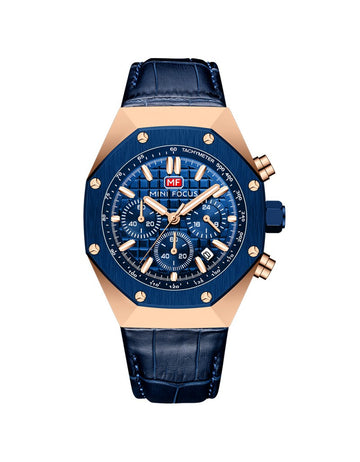 Mini Focus Men’s Watch MF0417G.04 45mm Chronograph Blue leatherStrap Original