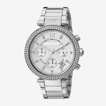 Mini Focus Women’s Watch MF0497L 39mm Silver Stainless Steel Chronograph Date Display Original