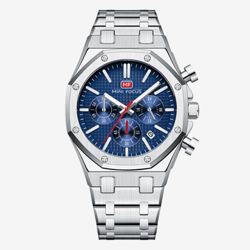 Mini Focus MF0609G Men's Watch – Original Quality, Elegant Blue Dial with Stainless Steel Design