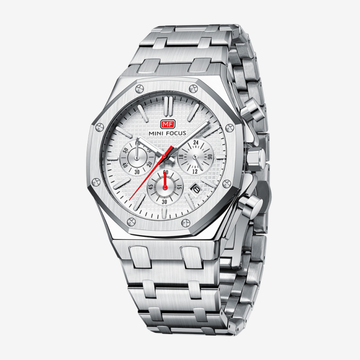 Mini Focus MF0609G Men's Watch – Original Quality, White Dial with Stainless Steel Design