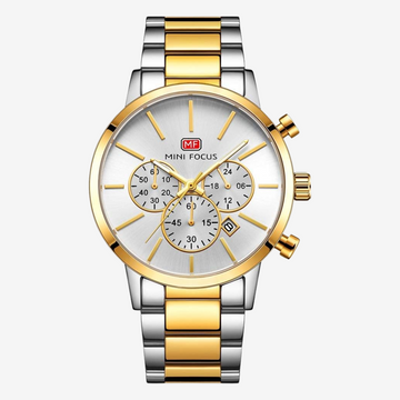 Mini Focus Watch 0294G. 44 White Dial Silver Gold Stainless Steel Original
