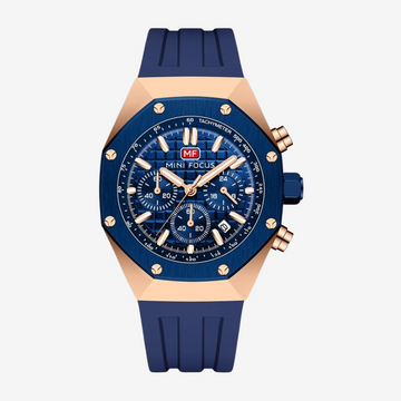 Mini Focus Men’s Watch MF0417G.04 45mm Chronograph Blue Leather Strap Original