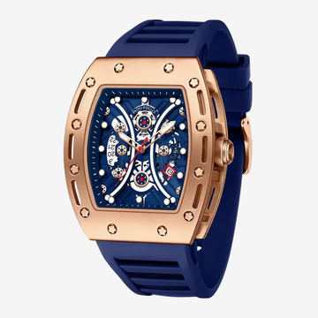 Mini Focus Men’s Watch MF0420G 46mm Chronograph Blue Rubber Strap Sporty Original