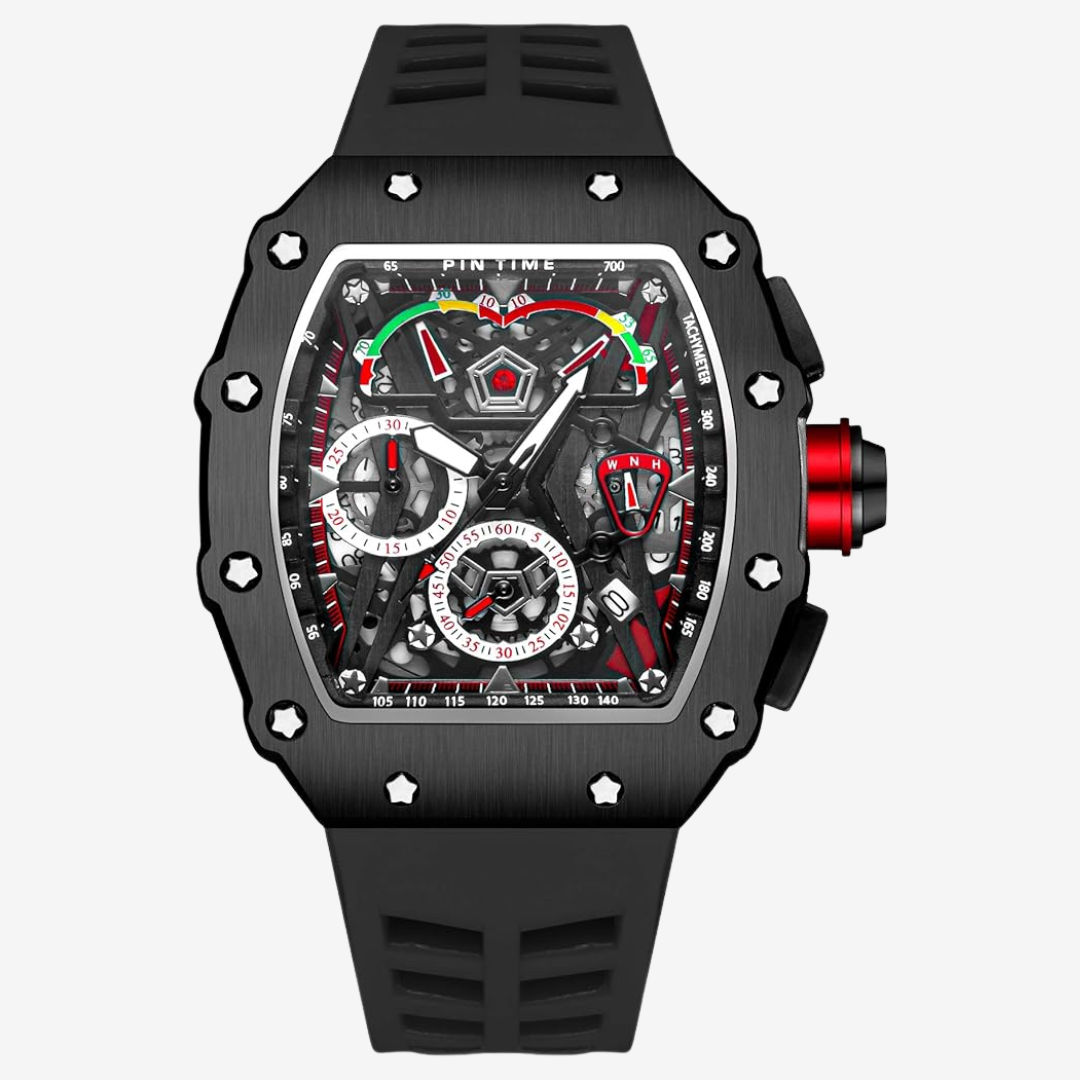 Richard Mille Men’s Watch  Luxury Sport Design Black Rubber Strap Chronograph – Mirror Original