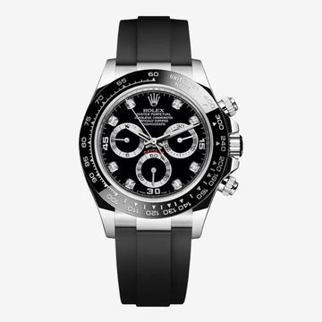Rolex Daytona Men's Mirror Watch –Mirror Quality, black Dial with Black Rubber Strap