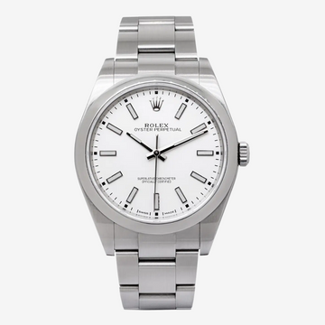 Rolex Oyster Perpetual Men’s Watch 41mm Quartz White Dial Stainless Steel Silver High Quality
