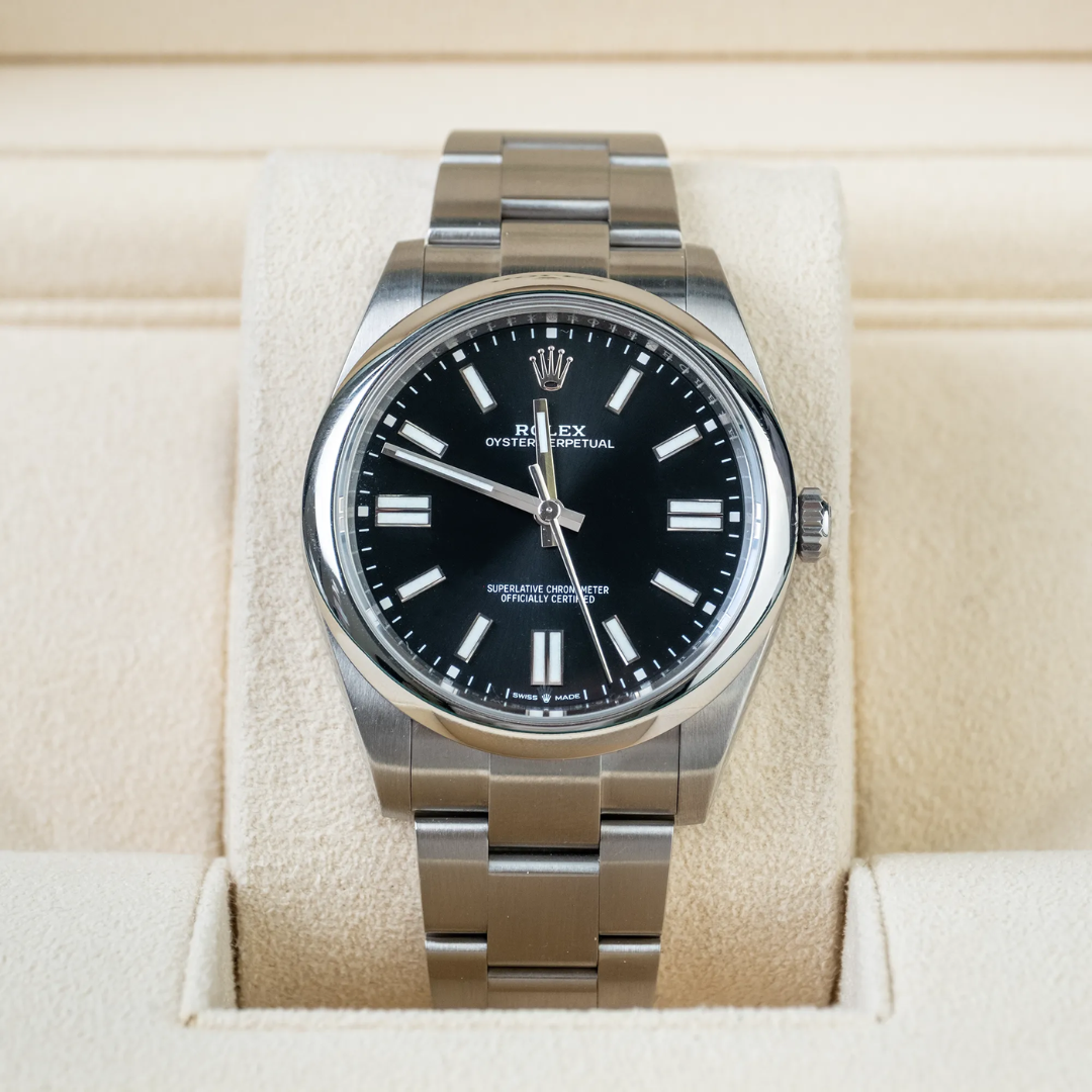 Rolex Oyster Perpetual women’s Watch 31mm Quartz black Dial Stainless Steel Silver High Quality