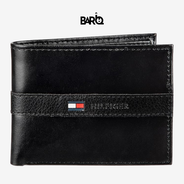 Tommy Hilfiger Men’s Wallet Leather Ranger Passcase Black