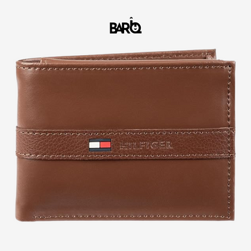 Tommy Hilfiger Men’s Wallet Leather Ranger Passcase Havana