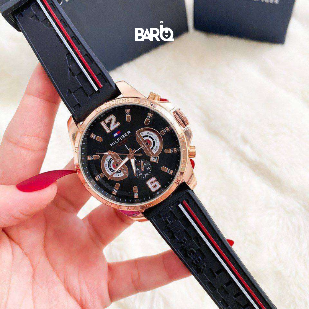 Tommy Hilfiger Men’s Watch 44mm Black Gold Mirror Edition