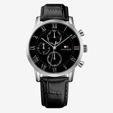 Tommy Hilfiger Men's Mirror Original  Watch – Black Leather Strap Luxury Classic Design
