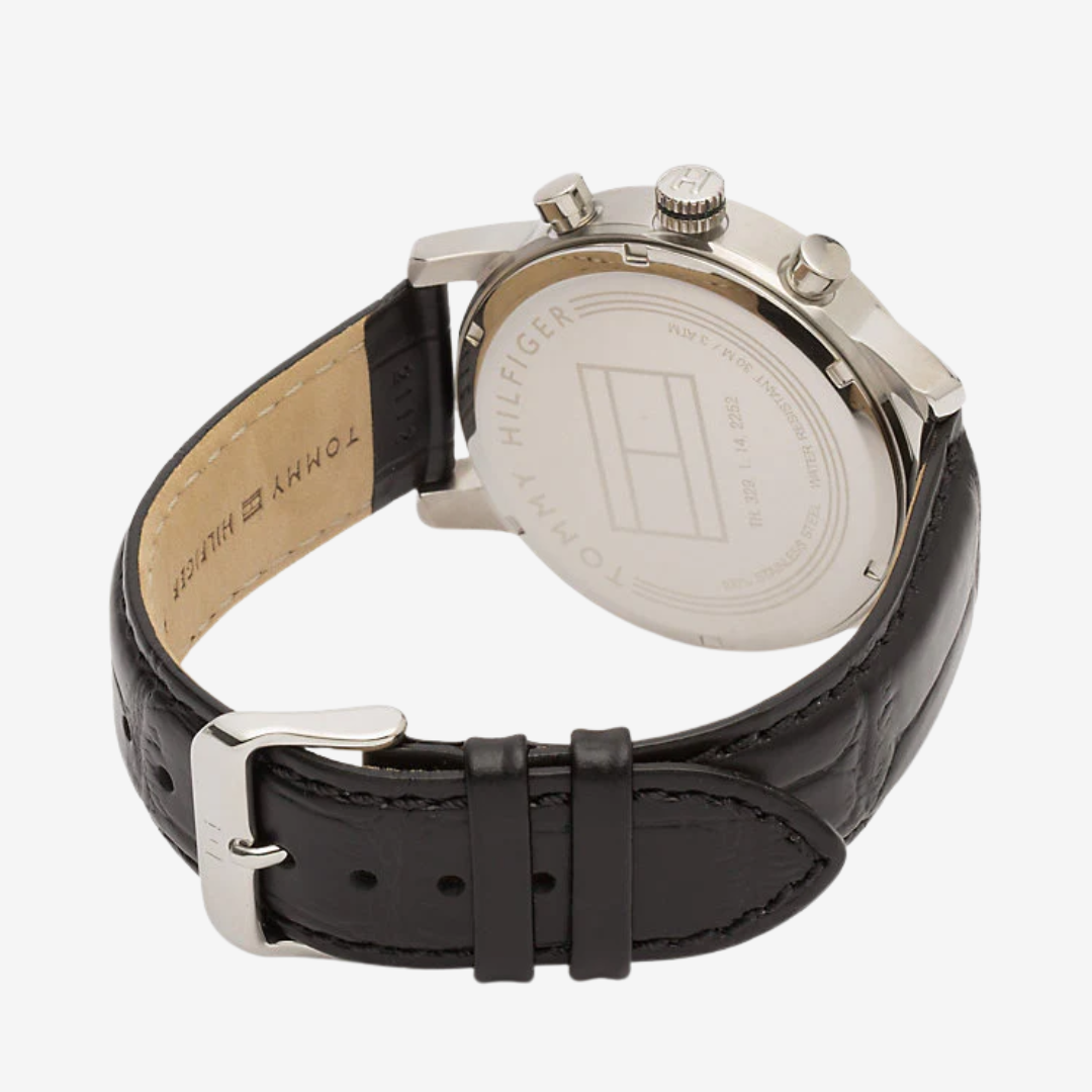 Tommy Hilfiger Men's Mirror Original  Watch – Black Leather Strap Luxury Classic Design