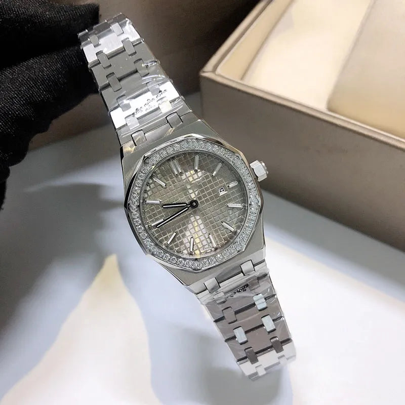 Audemars Piguet Royal Oak Unisex Watch Automatic Diamond Grey Dial Original