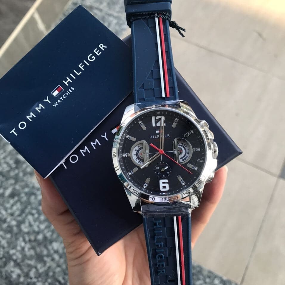 Tommy Hilfiger Multi Dial Quartz Watch for Men with Navy Blue Silicone Strap blue original 1791476