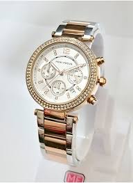 Mini Focus MF0420G Women’s Watch – Silver & Gold with Double Crystal Bezel