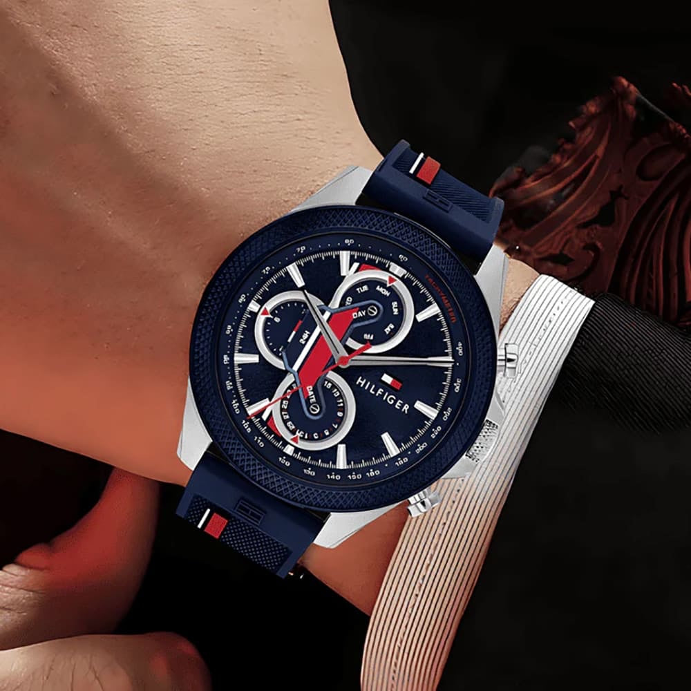 Tommy Hilfiger Men's Watch 1792083 – Stainless Steel Chronograph, 44mm, Original Design