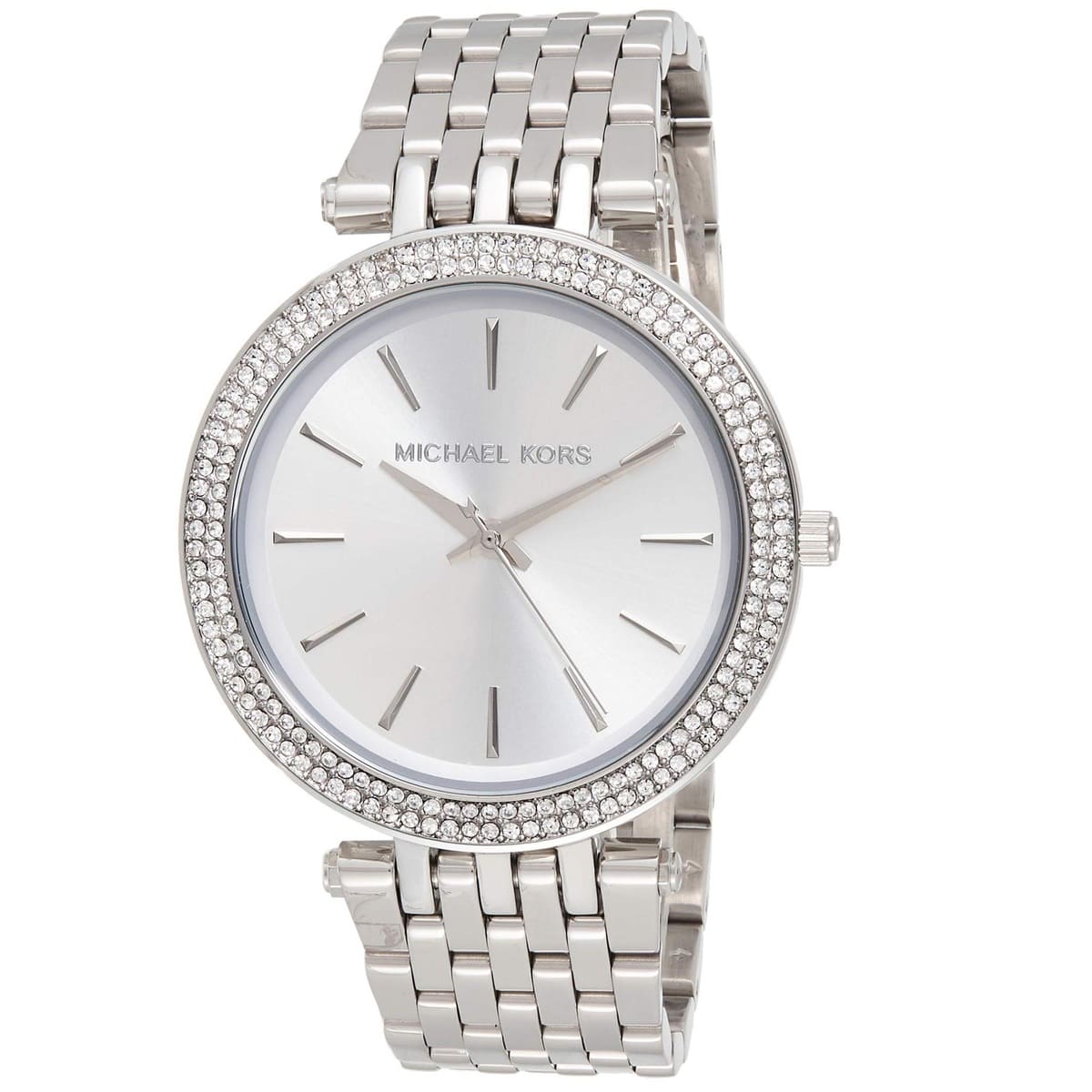 Michael Kors Women’s Watch MK3190 – Silver with Double Crystal Bezel, Elegant Stainless Steel Design