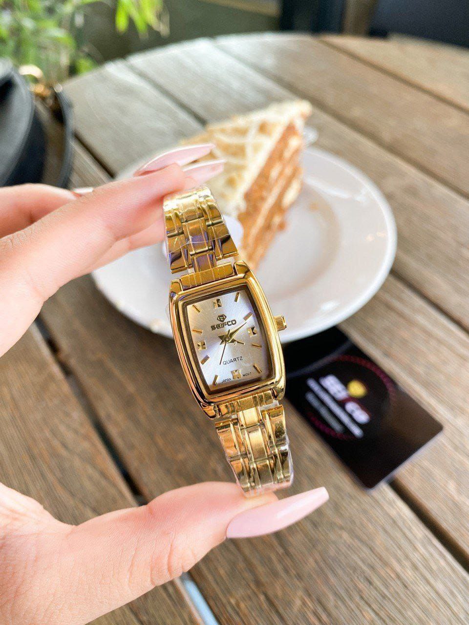 SEIFCO Original Women's Watch – Japanese Quartz Movement, Gold-Tone Bracele