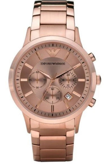 Emporio Armani Men's , 44mm Rose Gold-Tone Stainless Steel Quarters Watch – Mirror Edition