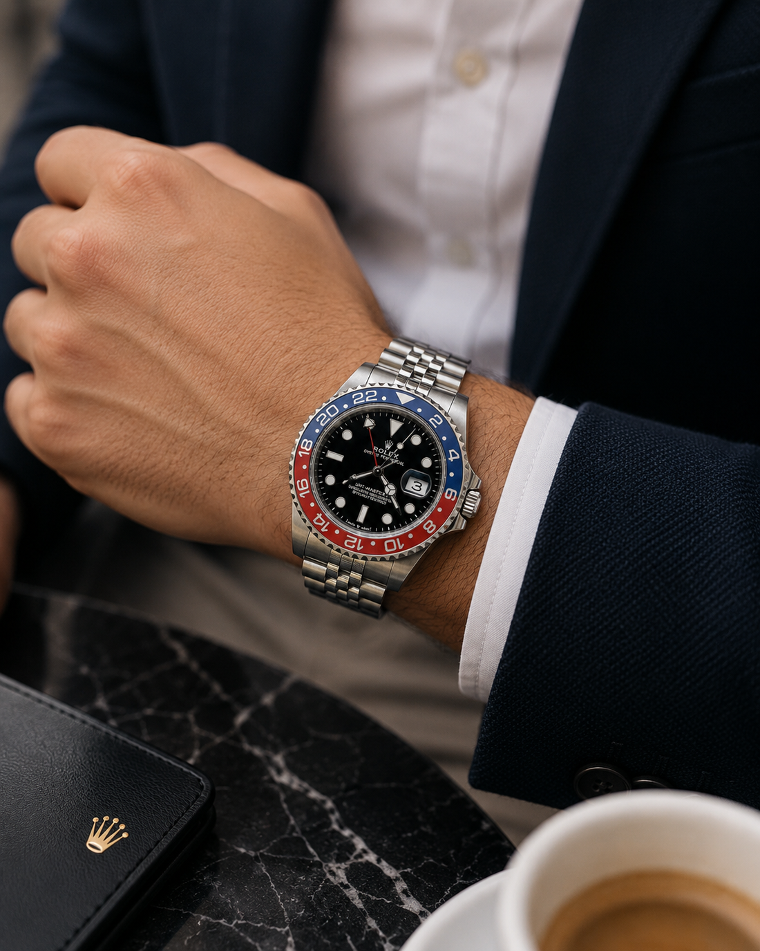 Rolex Pepsi GMT Mirror Watch 41mm – Luxury Stainless Steel Timepiece