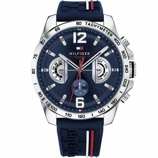 Tommy Hilfiger Multi Dial Quartz Watch for Men with Navy Blue Silicone Strap blue original 1791476