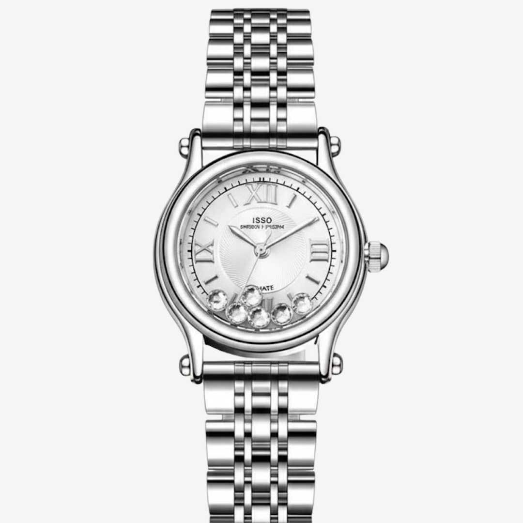 IBSO Original Women’s Watch – Silver Stainless Steel, Japanese Movement & Moving Crystal Dial