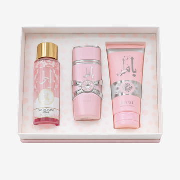 Yara Gift Set by Lattafa Perfumes – Luxury Perfume, Body Spray & Lotion Set for Women | Elegant Pink Collection