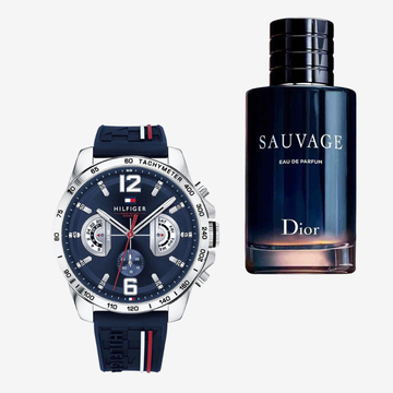 Tommy Hilfiger Men’s Watch Mirror Edition & Dior Sauvage EDP 100ml Bundle