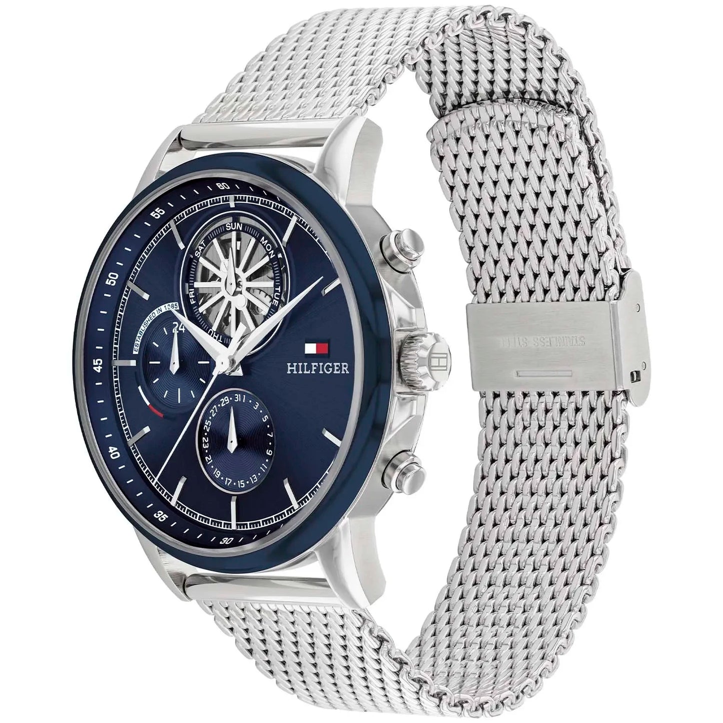 Tommy Hilfiger Men’s Watch 1710609 – Classic Blue Dial, Stainless Steel Case, Original