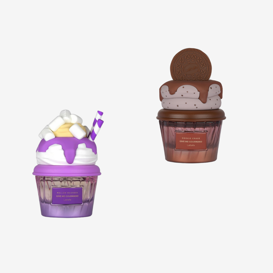 Lattafa Gourmand Perfume Set – Mallow Madness & Cookie Crave 75ml for Women | Sweet Marshmallow & Cookie Fragrance Bundle