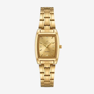 Seifco Women’s Watch – Gold-Tone Bracelet with Gold Dial