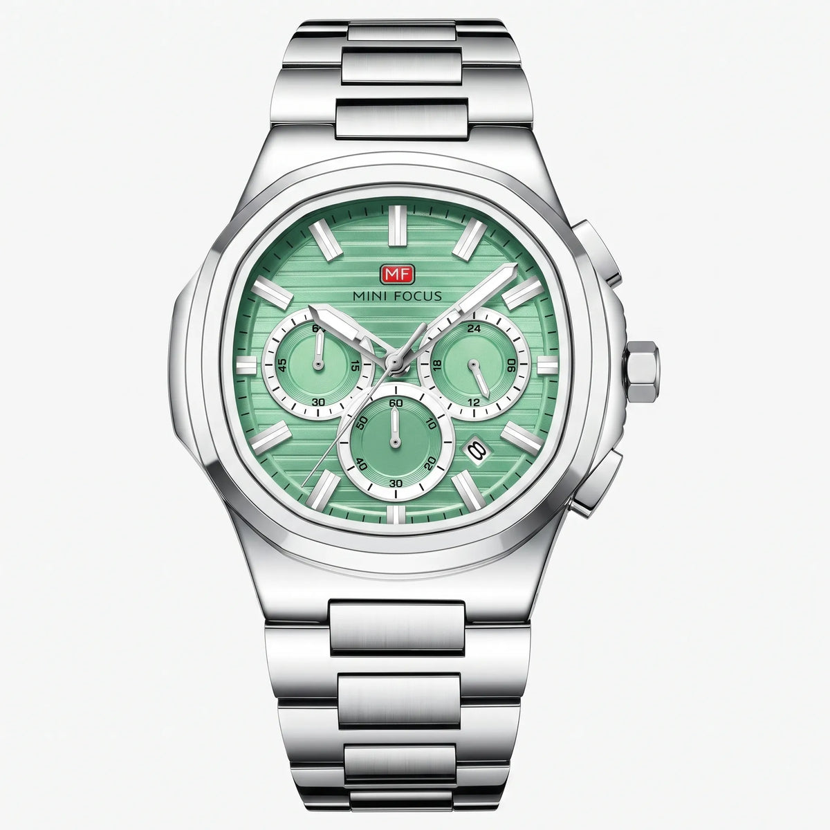 Mini Focus MF0610G Men’s Quartz Watch Stainless Steel 45mm Luminous Hands Original