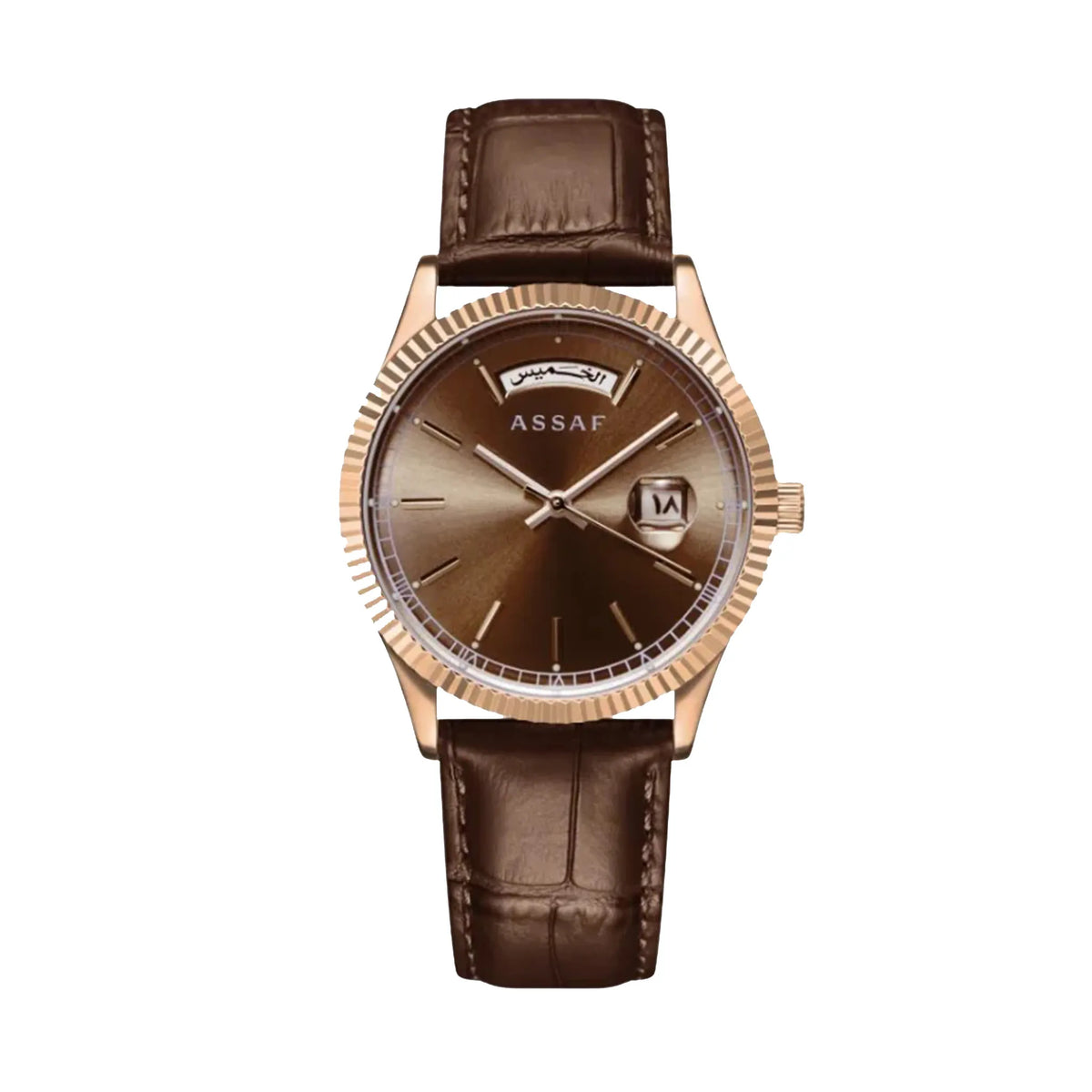 Haron Brown Leather Watch by Assaf – For Men