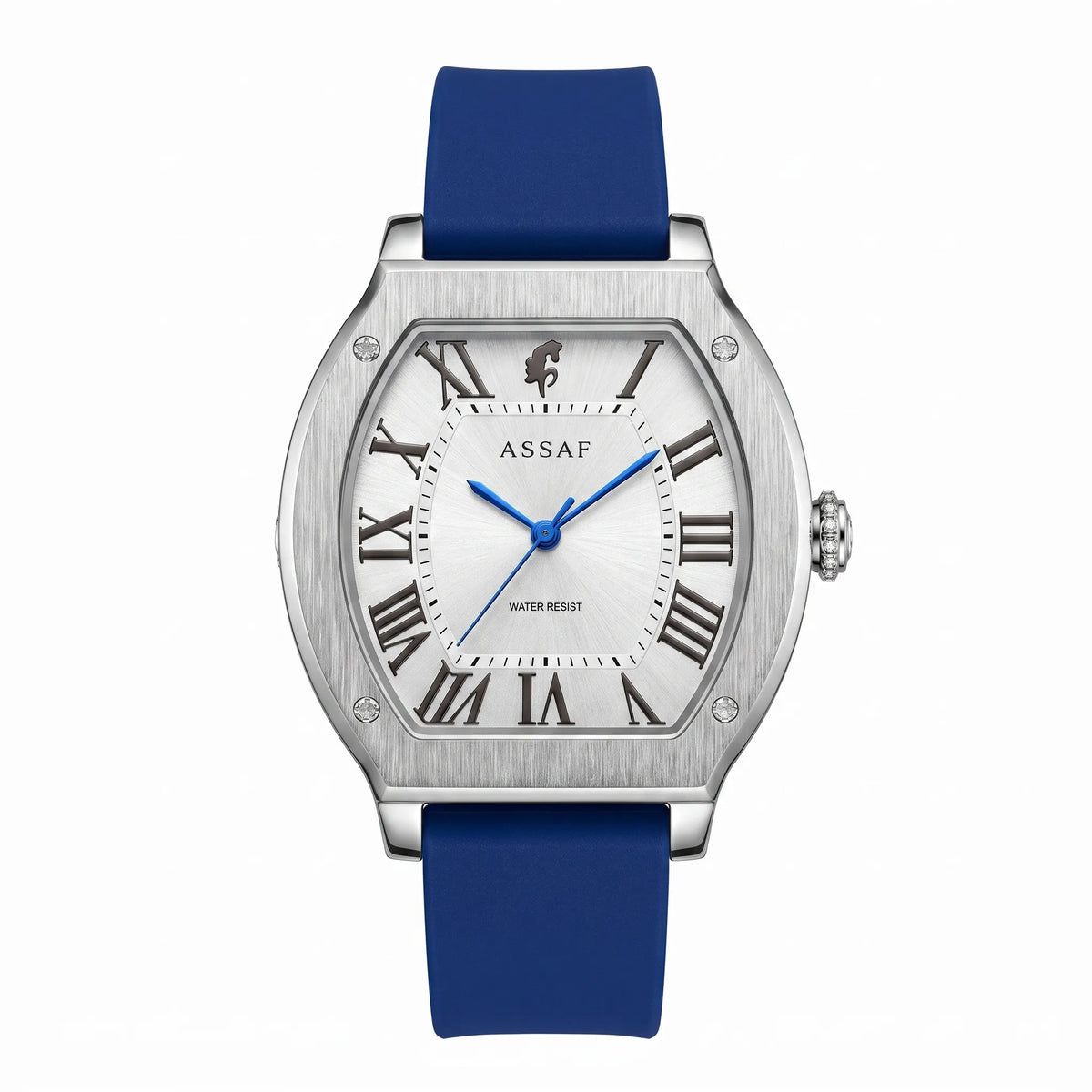 ASSAF Original Men's Watch - Silver Dial & Blue Silicone Strap