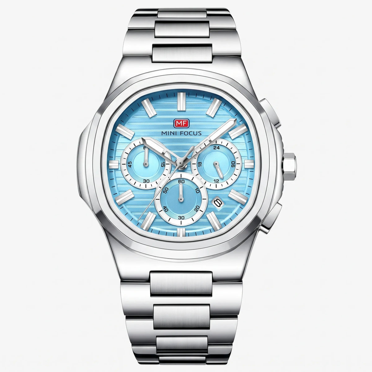 Mini Focus MF0610G Men’s Quartz Watch Stainless Steel 45mm Luminous Hands Original