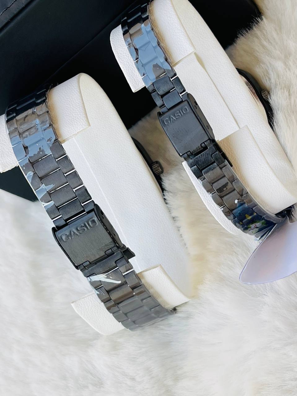 Casio Couples Watch Set –  Black Stainless Steel,  Quartz Movement – Mirror Edition