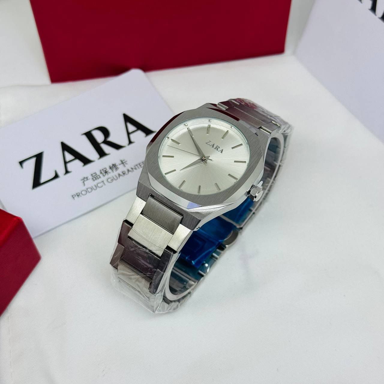 Zara Men's Japanese Quartz Movement White Dial & Silver Stainless Steel Strap – Original