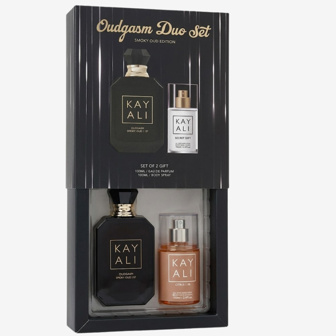 KAYALI Oudgasm Duo Set Smoky Oud by KAYALI – Luxury Oud Perfume & Body Spray Set 100ml
