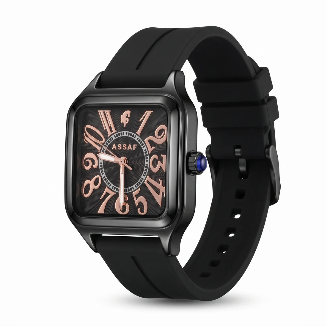 ASSAF Midnight Twist Original Watch – Luxury Black Square Timepiece
