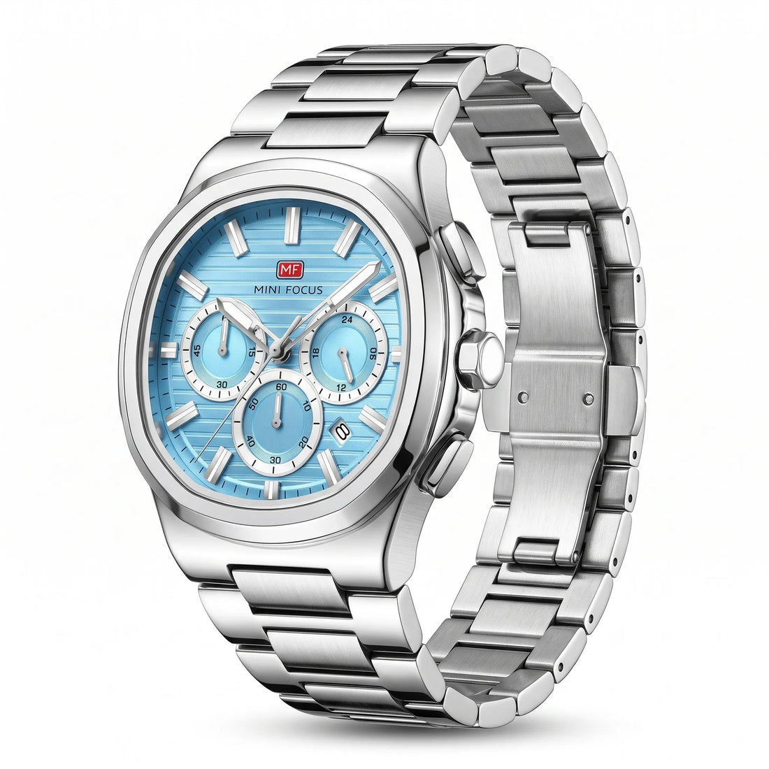 Mini Focus MF0610G Men’s Quartz Watch Stainless Steel 45mm Luminous Hands Original