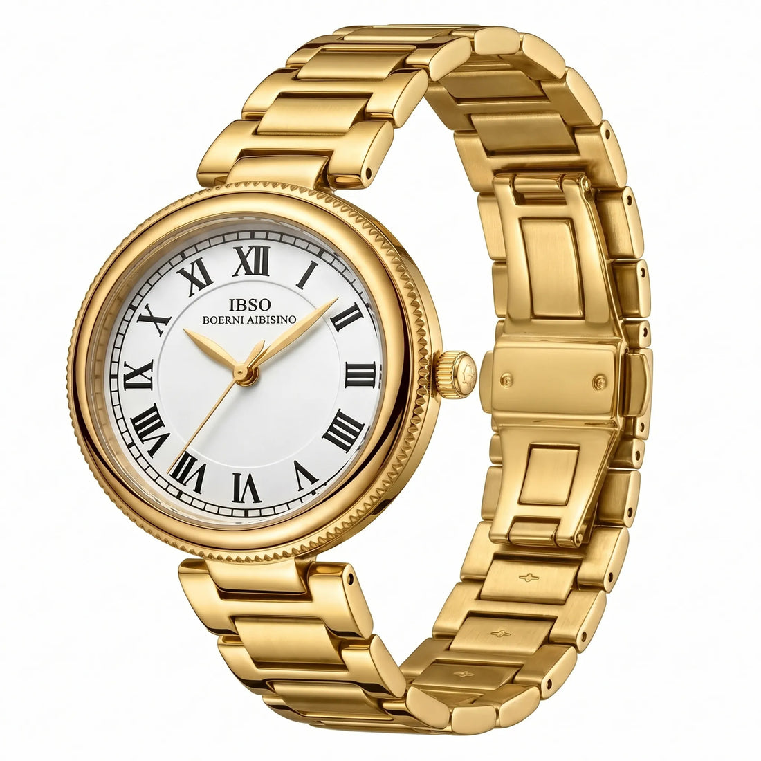 IBSO Women’s Watch Japanese Quartz Movement Gold Stainless Steel Strap & Light Gold Dial – Original