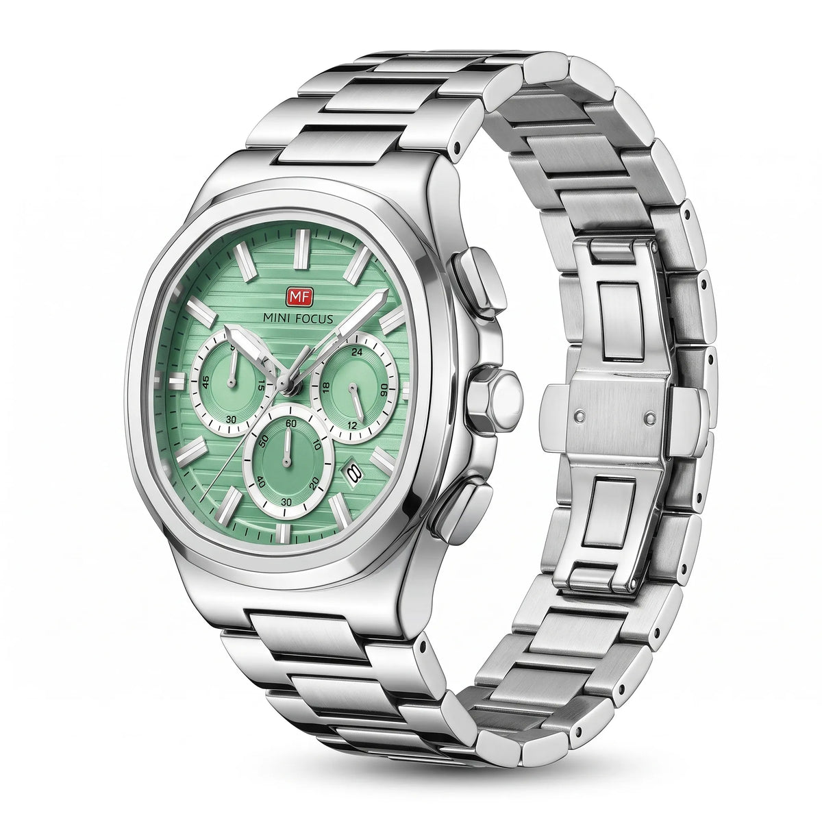 Mini Focus MF0610G Men’s Quartz Watch Stainless Steel 45mm Luminous Hands Original