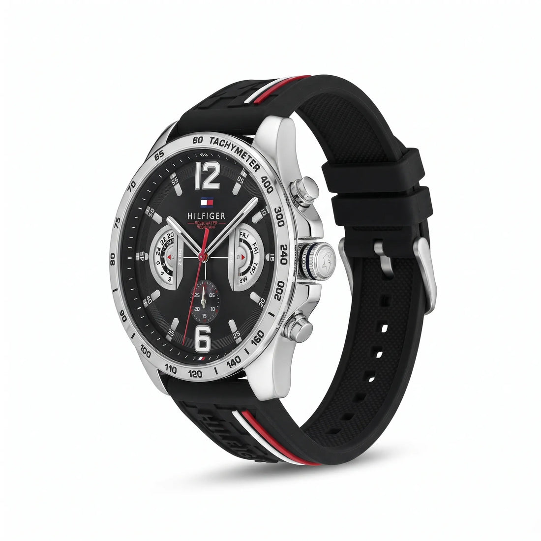 Tommy Hilfiger Men’s Watch 1791473 Multi Dial Quartz black Silicone Strap Original