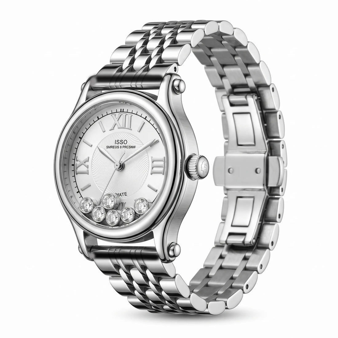 IBSO Original Women’s Watch – Silver Stainless Steel, Japanese Movement & Moving Crystal Dial